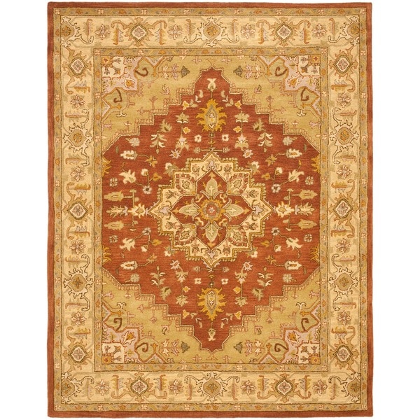 Safavieh Handmade Heritage Timeless Traditional Rust/ Gold Wool Rug - 9'6 x 13'6