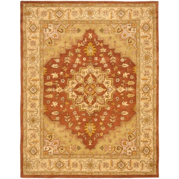 Safavieh Handmade Heritage Timeless Traditional Rust/ Gold Wool Rug - 9'6" x 13'6"