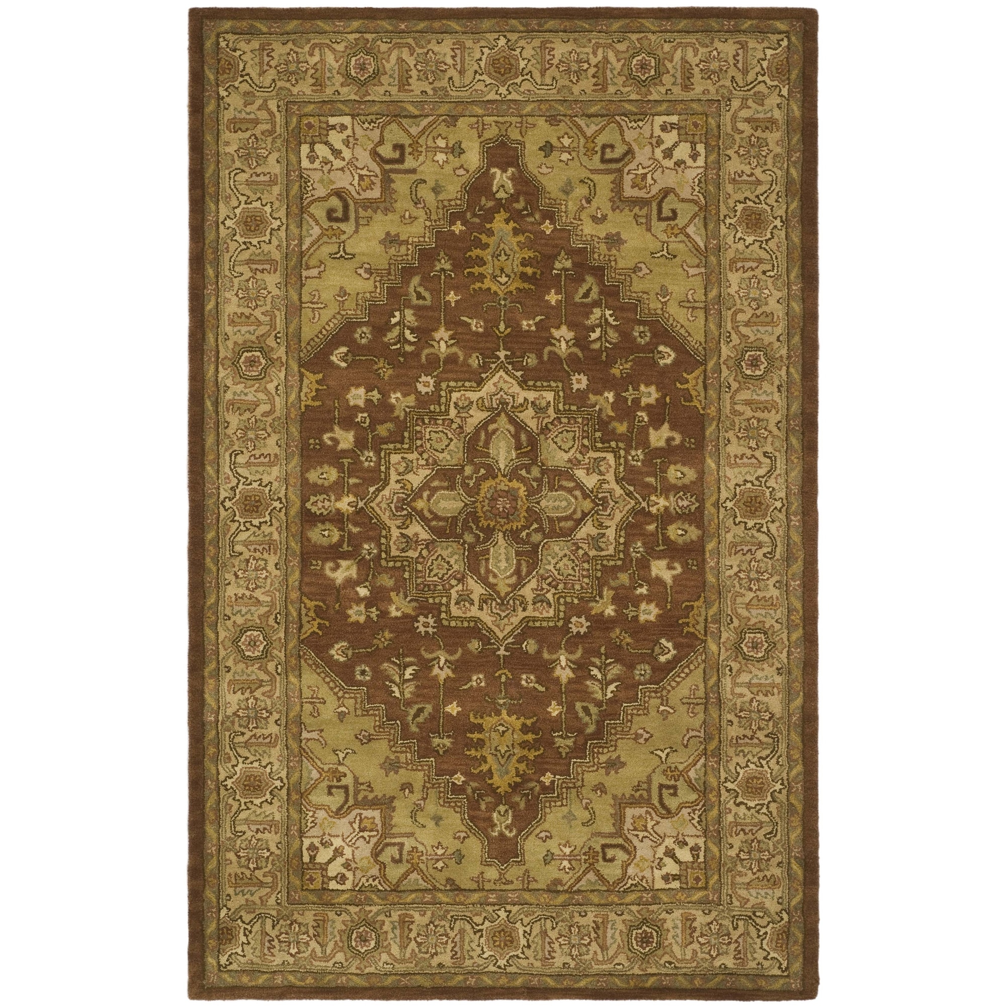 Handmade Heritage Medallion Rust/ Gold Wool Rug (5 X 8)