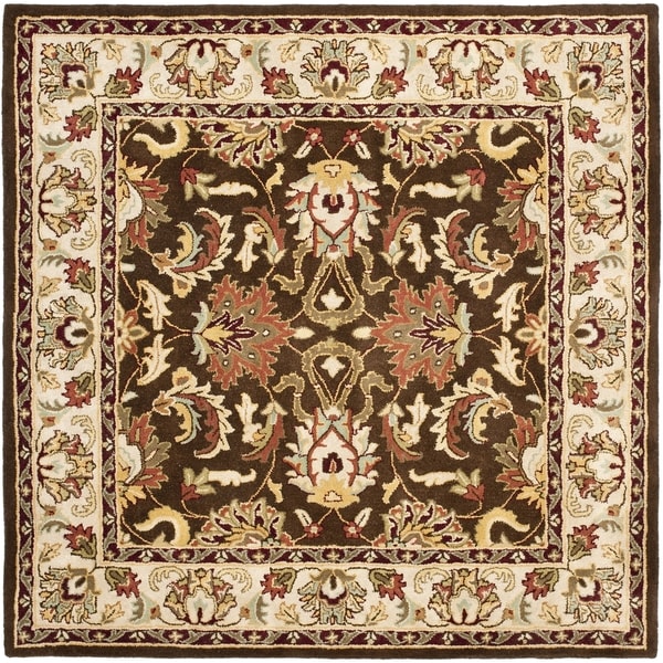 Safavieh Handmade Heritage Timeless Traditional Brown/ Beige Wool Rug - 6' x 6' Square