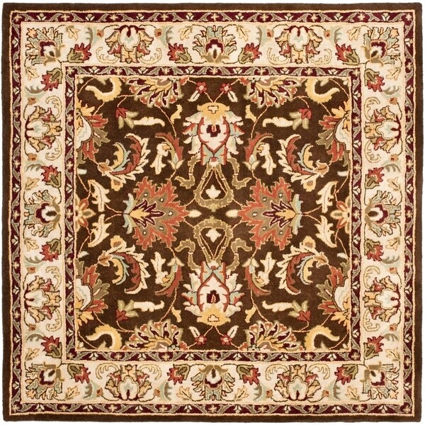 Safavieh Handmade Heritage Timeless Traditional Brown/ Beige Wool Rug - 6' x 6' Square