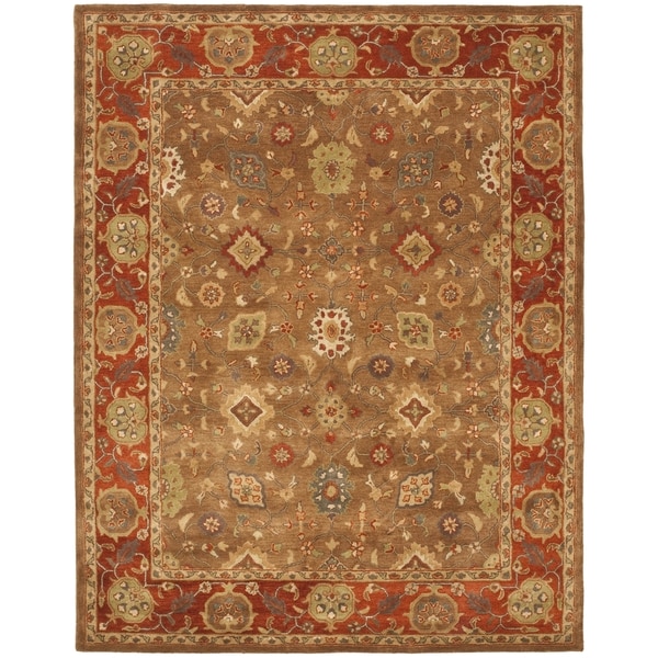 Safavieh Handmade Heritage Timeless Traditional Moss/ Rust Wool Rug (7'6 x 9'6)
