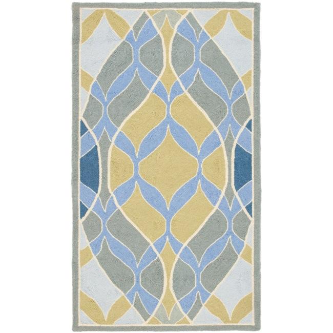 Hand hooked Chelsea Waves Multi Wool Rug (29 X 49)