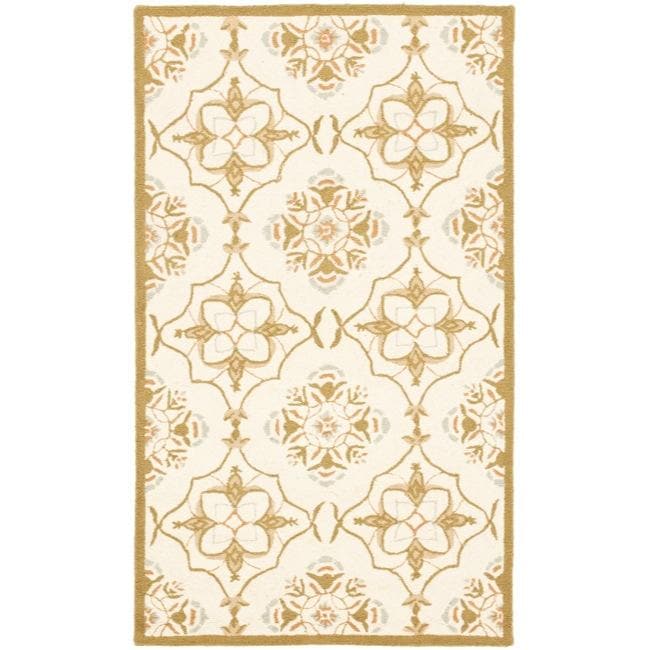 Hand hooked Chelsea Harmony Ivory Wool Runner (26 X 4)