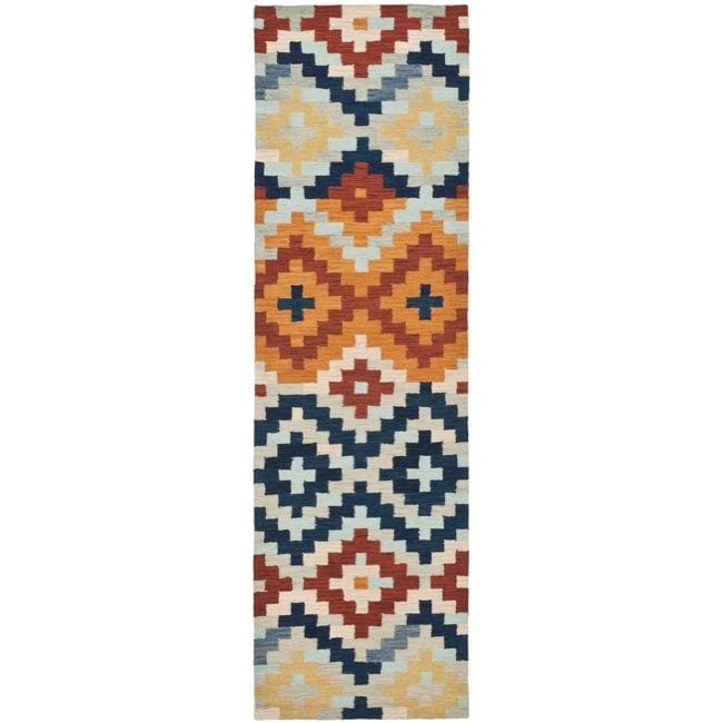 Hand hooked Chelsea Southwest Multicolor Wool Runner (26 X 6)