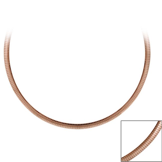 Shop Mondevio Rose Gold over Sterling Silver 18inch Italian Omega