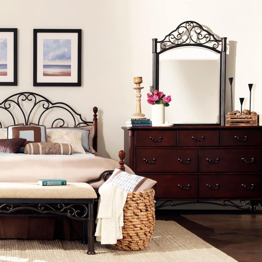 LeAnn Cherry Dresser and Mirror by iNSPIRE Q Classic