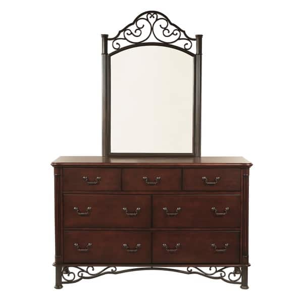 Shop Leann Cherry Dresser And Mirror By Inspire Q Classic