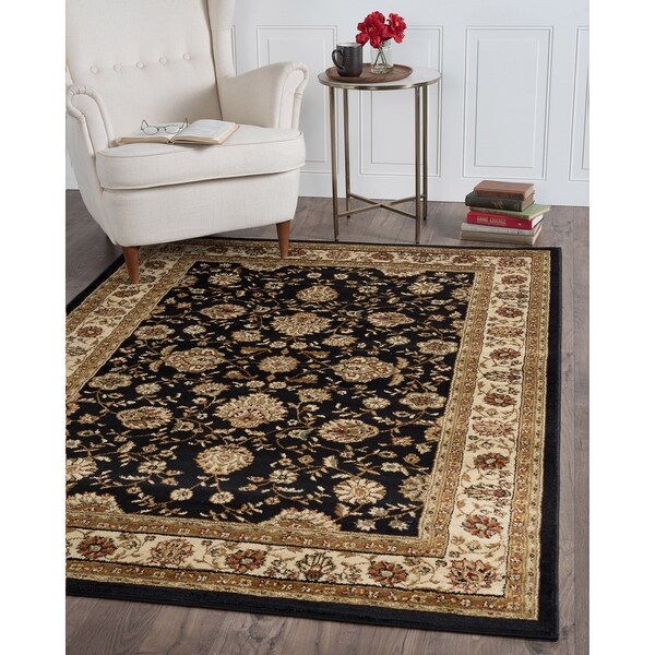 Alise Multi Collection Set of Three Black Oriental Area Rugs Set - 5' x 7'/20'' x 60''/20'' x 32''