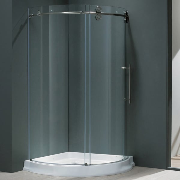 VIGO 40 x 40 Frameless Round 5/16 Clear Shower Enclosure   13497512