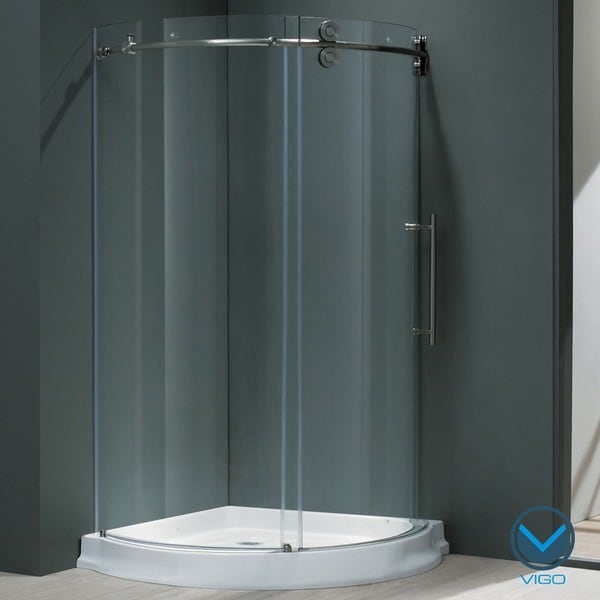 VIGO 40 x 40 Frameless Round 5/16" Clear Shower Enclosure Vigo Shower Kits