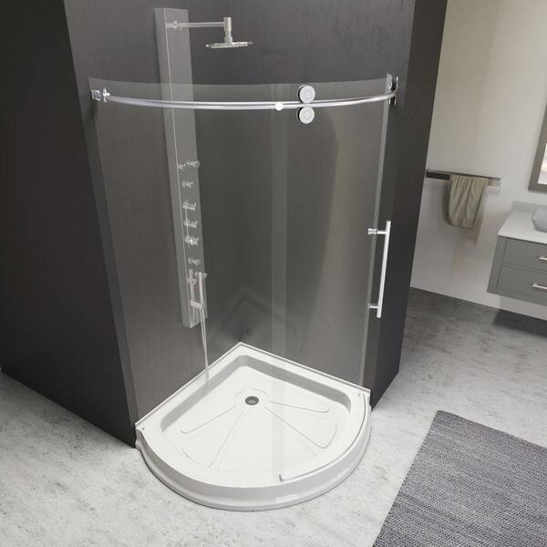 Shop Vigo Sanibel Frameless Round Sliding Door Shower Enclosure
