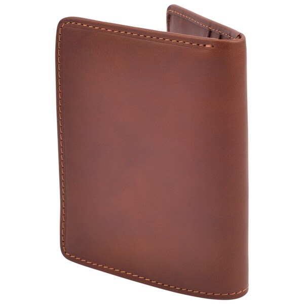 Mens Leather Tri fold Wallet Case with ID Window Italian Leather by Tony Perotti