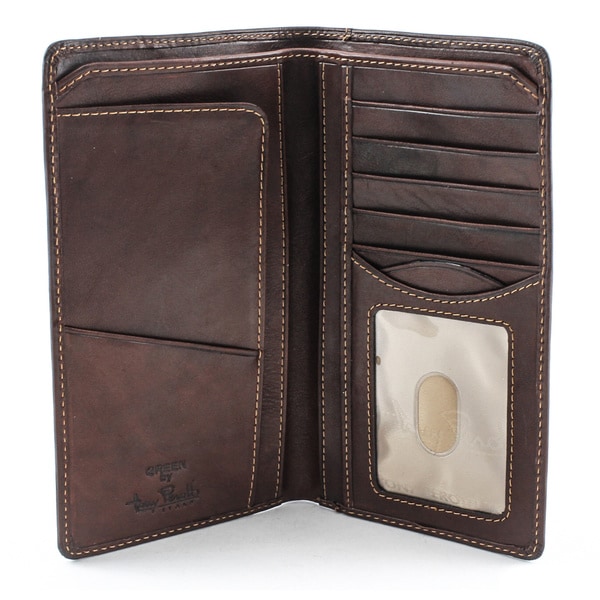 Shop Tony Perotti Prima Italian Leather Checkbook Wallet with ID Window ...