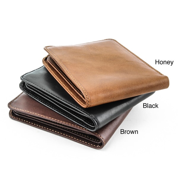 Shop Tony Perotti Men's Italian Cow Leather Classic Slim Bifold Wallet ...