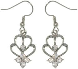 CGC Silvertone Cubic Zirconia Dangle Earings Carolina Glamour Collection Cubic Zirconia Earrings