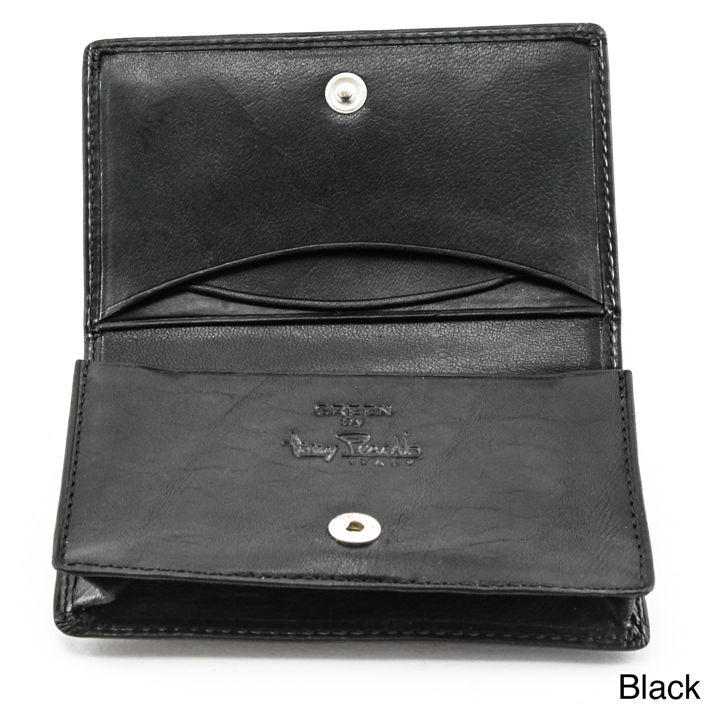 Tony Perotti Leather Business Card Wallet With Snap Closure