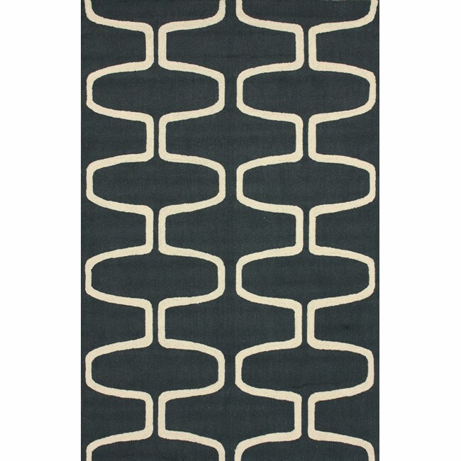 Hand hooked Alexa Moroccan Trellis Grey Rug (76 x 96)   
