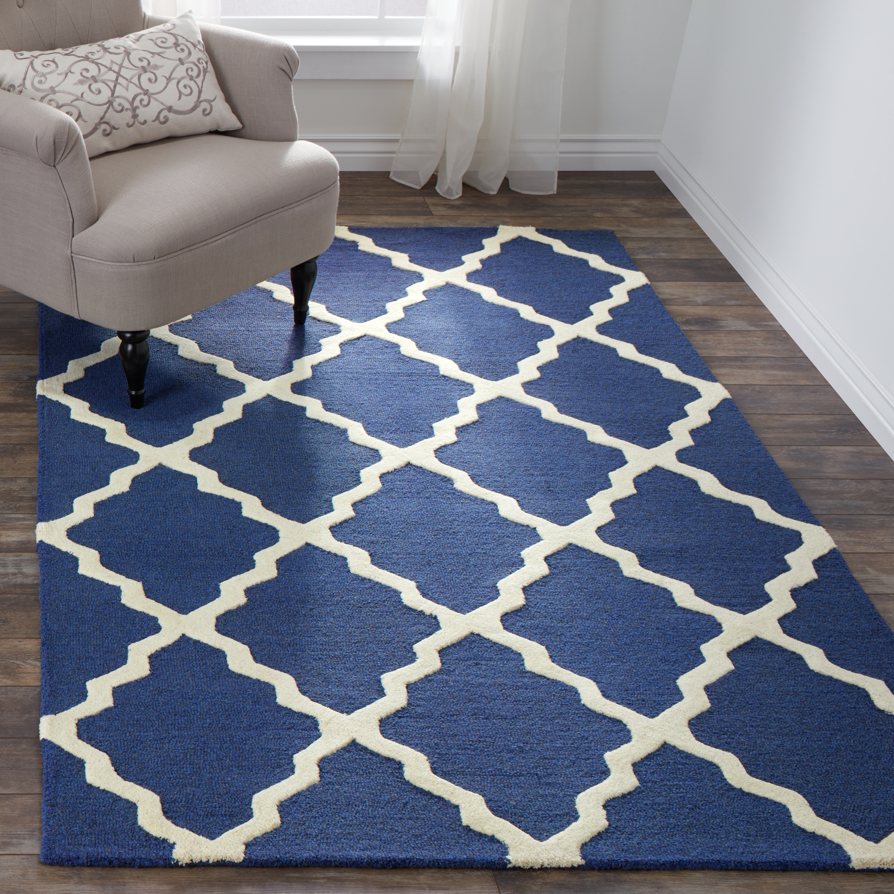 Nuloom Hand hooked Alexa Moroccan Trellis Wool Rug (5 X 8)