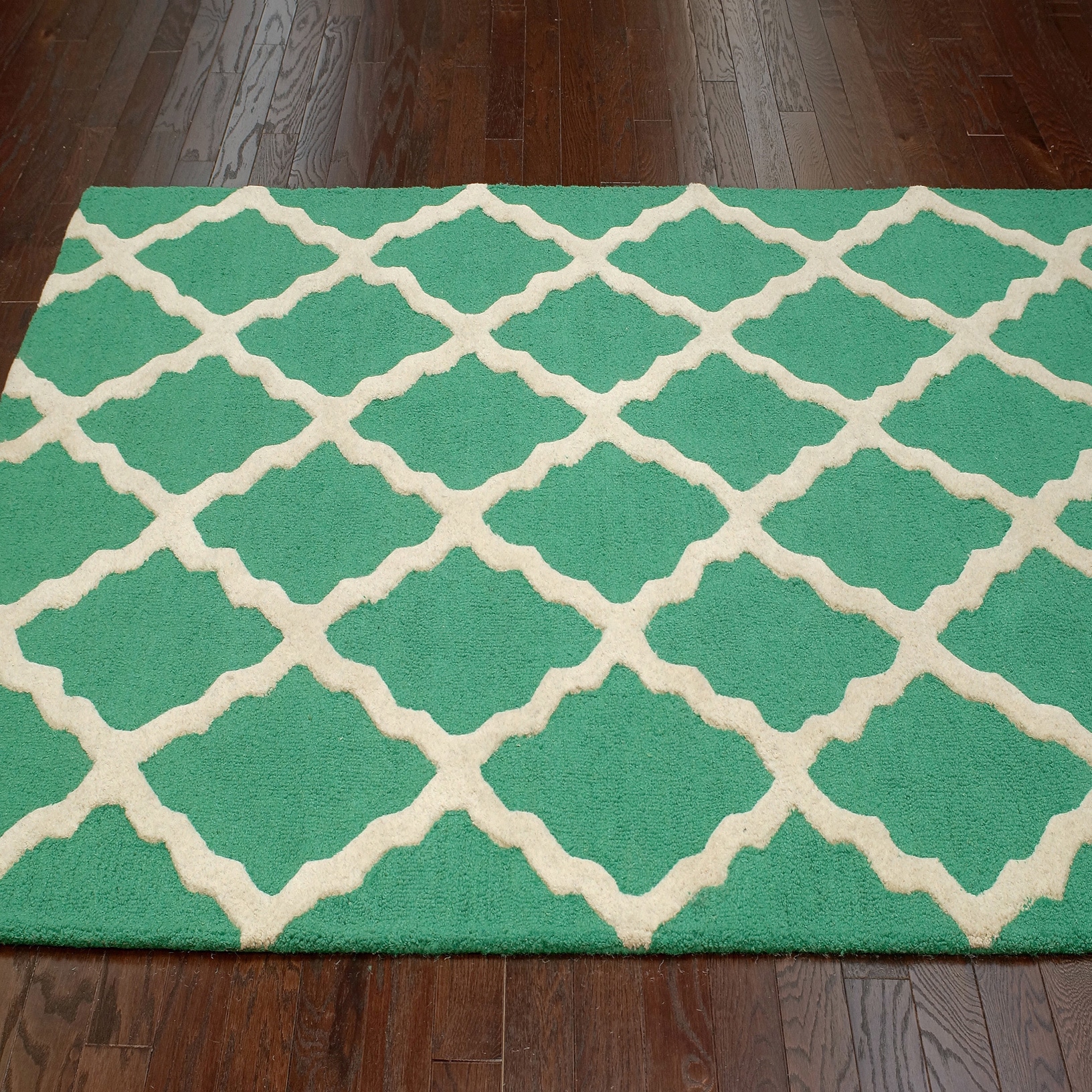 Nuloom Nuloom Hand hooked Alexa Moroccan Trellis Wool Rug (76 X 96) Green Size 76 x 96