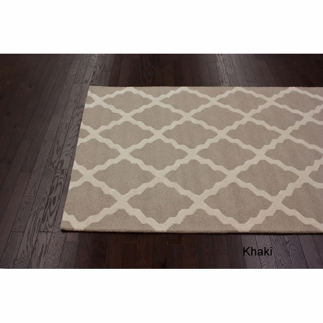 Nuloom Nuloom Hand hooked Alexa Moroccan Trellis Wool Rug (76 X 96) Brown Size 76 x 96