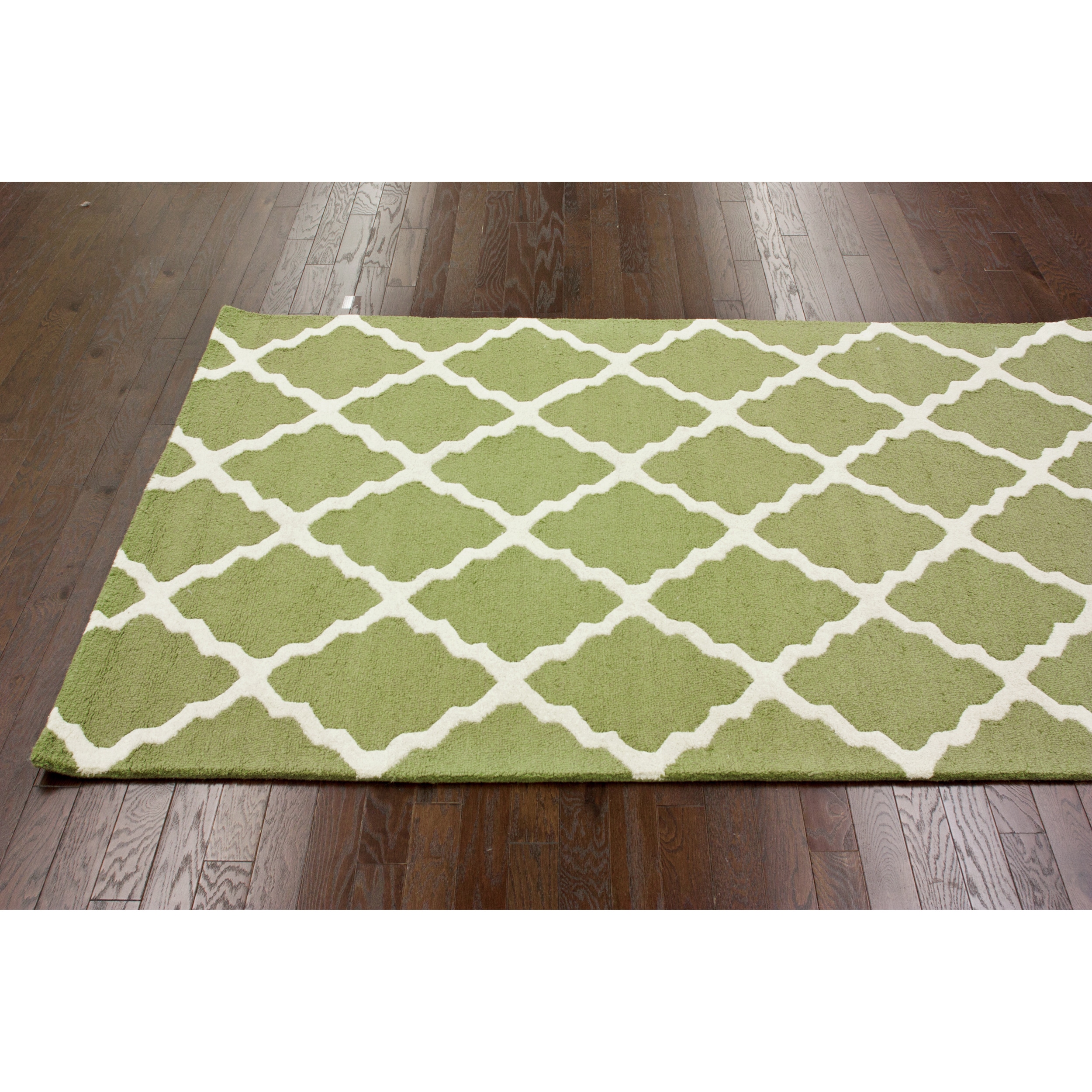 Nuloom Nuloom Hand hooked Alexa Moroccan Trellis Wool Rug (76 X 96) Green Size 76 x 96