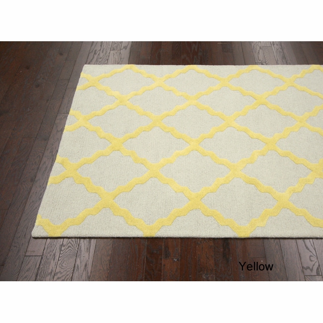 Nuloom Nuloom Hand hooked Alexa Moroccan Trellis Wool Rug (76 X 96) Beige Size 76 x 96