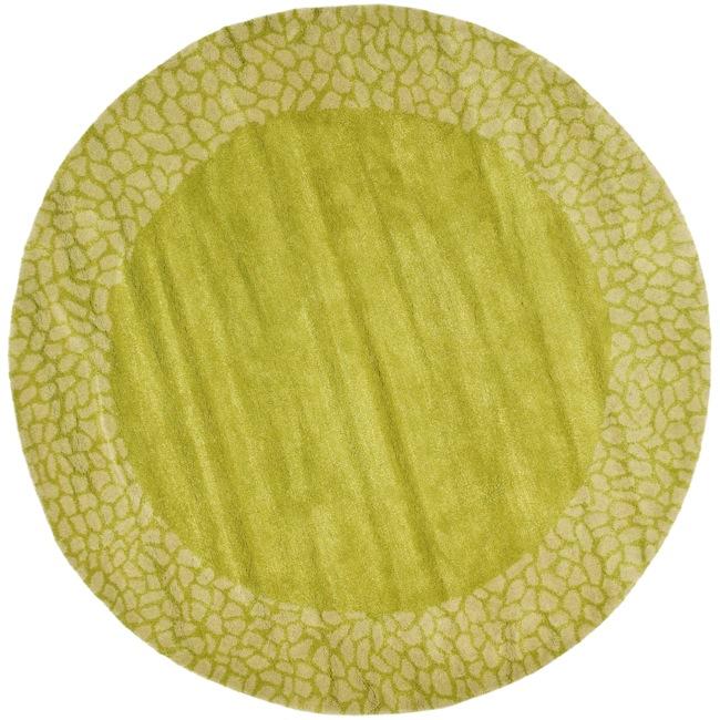 Handmade Soho Green New Zealand Wool Rug (6 Round)