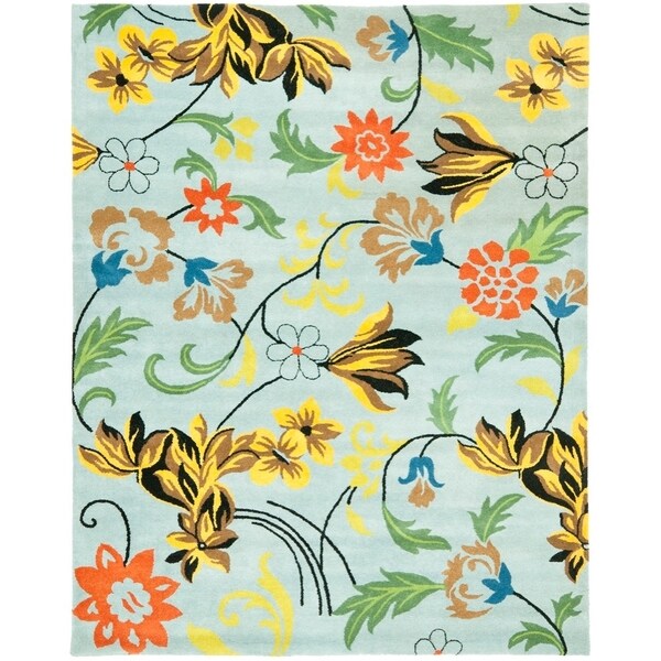 Safavieh Handmade Soho Blue New Zealand Wool Area Rug - 7'-6" x 9'-6"
