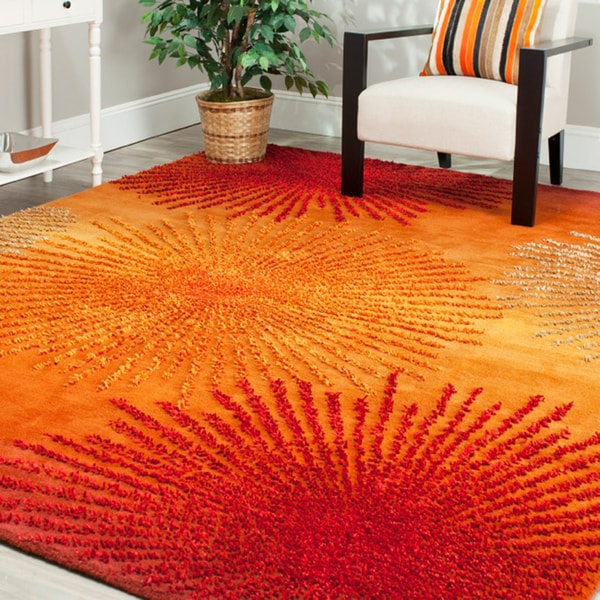 Safavieh Handmade Soho Burst Rust New Zealand Wool Rug (36 x 56