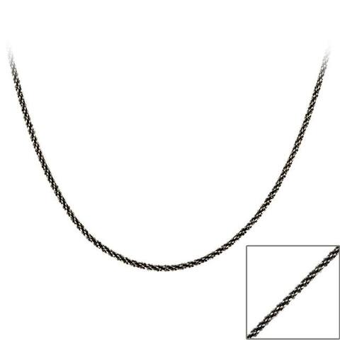 Mondevio Black Rhodium over Silver 24-inch Diamond-cut Necklace