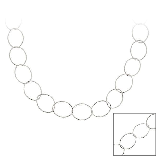 Mondevio Sterling Silver 36-inch Italian Intertwined Loop Chain