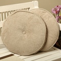 Liquid Chenille Feather and Down Round Throw Pillows (Set of 2)
