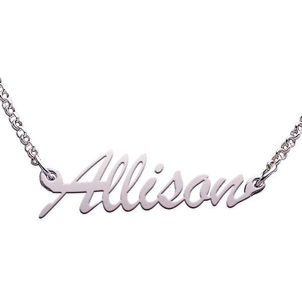 Sterling Silver Allison Script Name Necklace - Free 