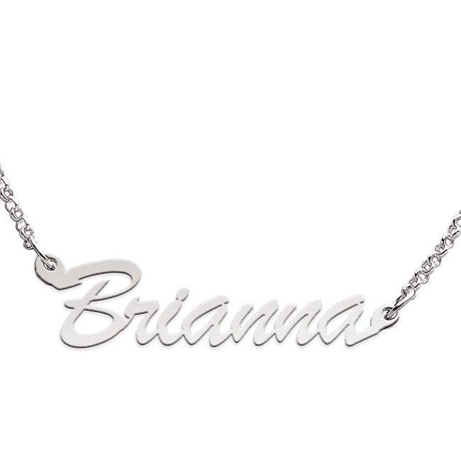 Shop Sterling Silver 'Brianna' Script Name Necklace Free Shipping On