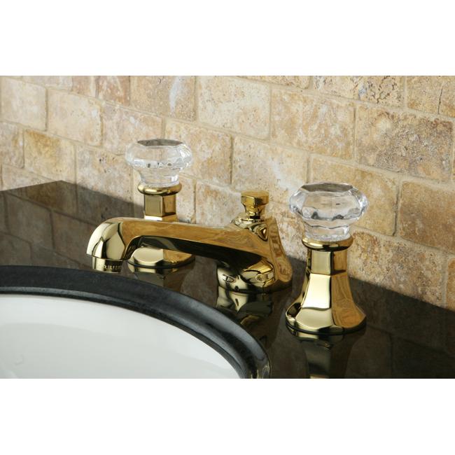 Shop Crystal Handle Polished Brass Widespread Bathroom Faucet