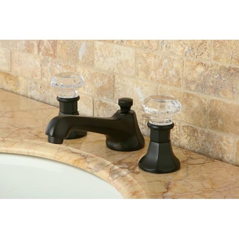 Crystal Handle Oil Rubbed Bronze Widespread Bathroom Faucet
