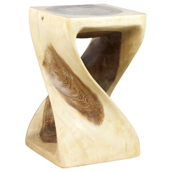 Original Wood Twist Stool 10 X 10 X 16 In High White Oil - 10 x 10 x 16