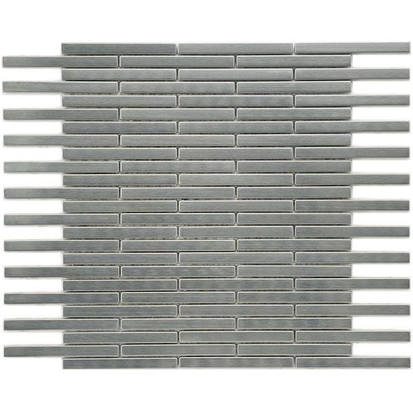 Somertile 11.75x12 in Anvil Steel Brick Metal Over Ceramic Mosaic Tiles (Pack of 10) Somertile Wall Tiles