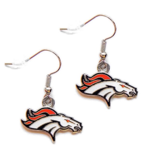 Denver Broncos Dangle Logo Earrings Free Shipping On Orders Denver Broncos Dangle Logo Earrings