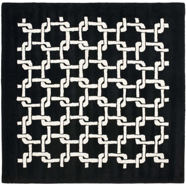 Handmade Soho Black New Zealand Wool Rug (6 Square)