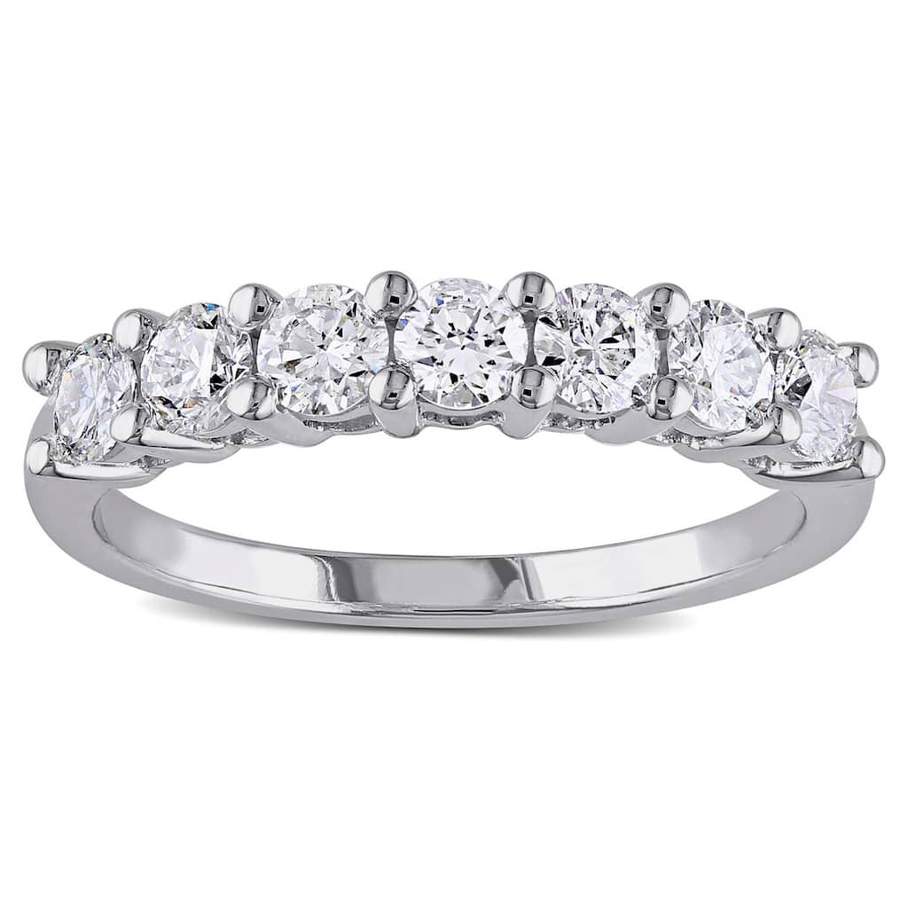 Miadora Signature Collection 14k White Gold 1ct TDW 7-Stone Diamond Anniversary Ring