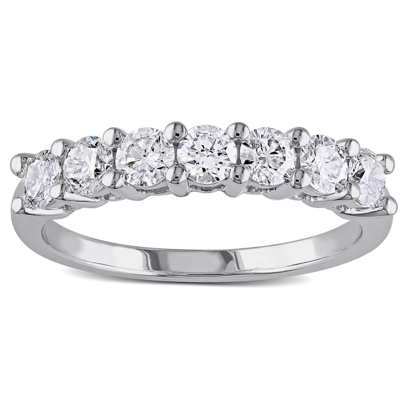 Miadora Signature Collection 14k White Gold 1ct TDW 7-Stone Diamond Anniversary Ring - 8