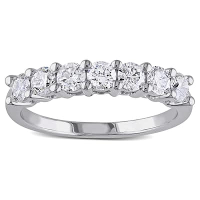 Miadora Signature Collection 14k White Gold 1ct TDW 7-Stone Diamond Anniversary Ring