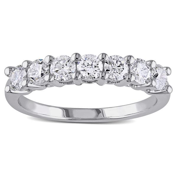 Miadora Signature Collection 14k White Gold 1ct TDW 7-Stone Certified Diamond Ring
