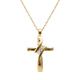 Shop 10k Yellow Gold Diamond Accent Cross Necklace - White ...