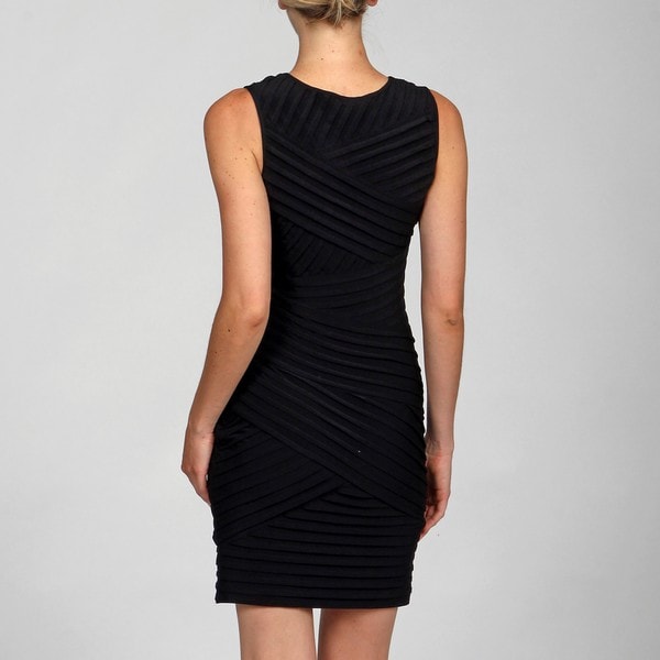 Calvin Klein Women's Black Pleated Matte Dress Calvin Klein Casual Dresses