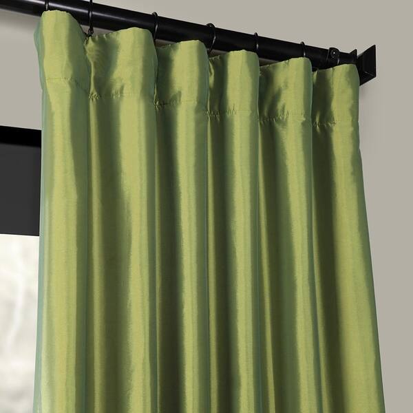 Shop Exclusive Fabrics Fern Green Solid Faux Silk Taffeta Curtain