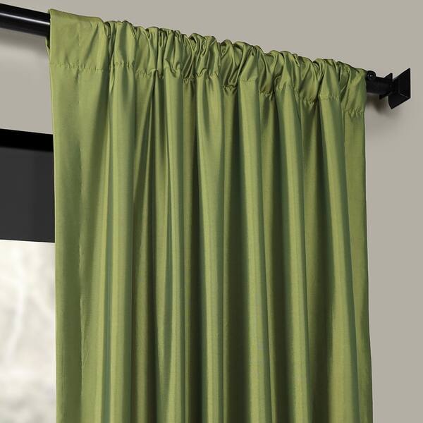 Shop Exclusive Fabrics Fern Green Solid Faux Silk Taffeta Curtain