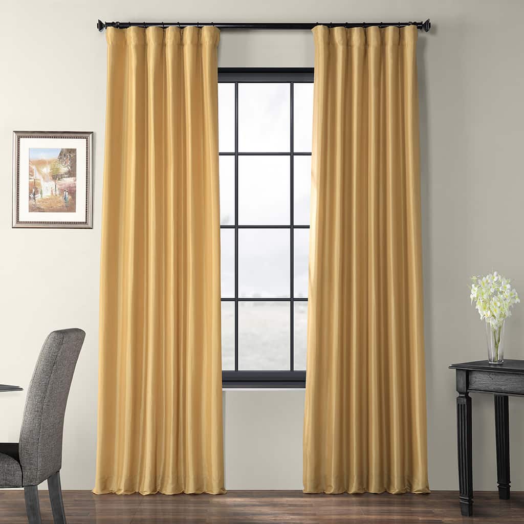 Exclusive Fabrics Honey Faux Silk Taffeta Curtain (1 Panel)